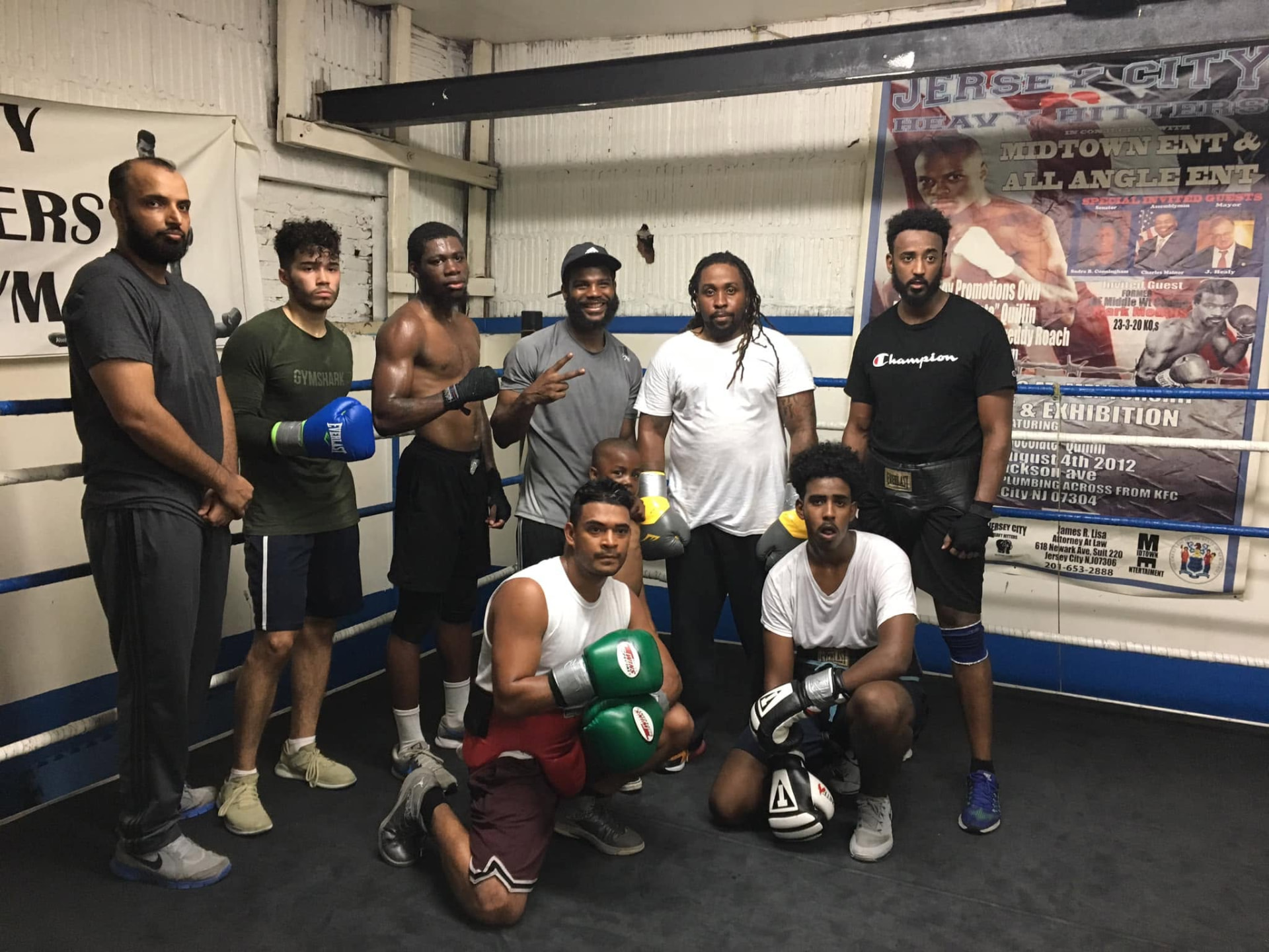 Boxers training in the ring at Heavy Hitters Boxing & Fitness Gym in Jersey City